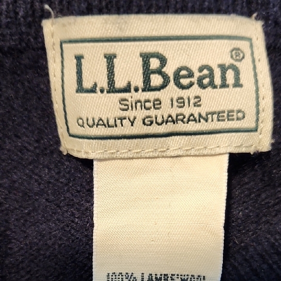 L.L. Bean Navy V-Neck Sweater - Picture 4 of 7